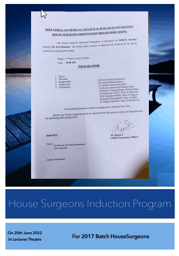 House Surgeons Induction Program