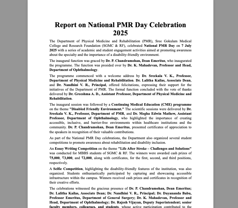 National PMR day July 2025