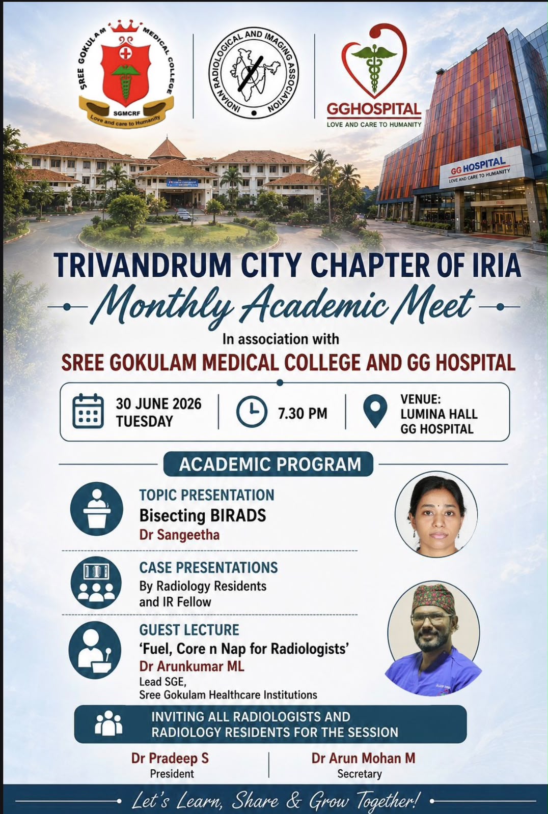 Monthly Academic Meet' with Indian Radiological & Imaging association and GG hospital, 30.06.2026.